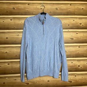 Oxford golf men long‎ sleeve blu sweater size large